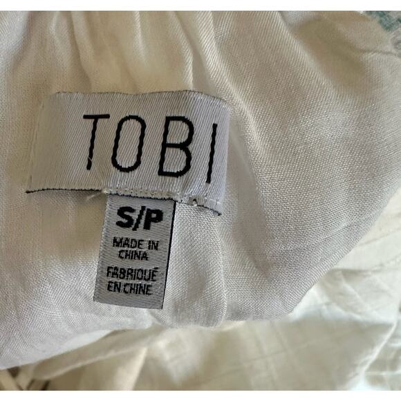 TOBI White Textured Mini Dress Tie Straps Size SP Party Club Y2K - Picture 3 of 3